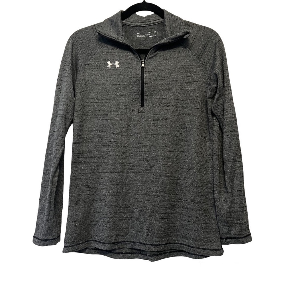 Under Armour Heat Gear Heathered Gray Long Sleeve Quarter Zip